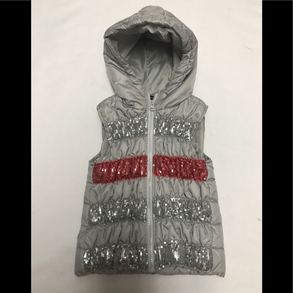 Blush & bloom girls size 4 silver puffer vest